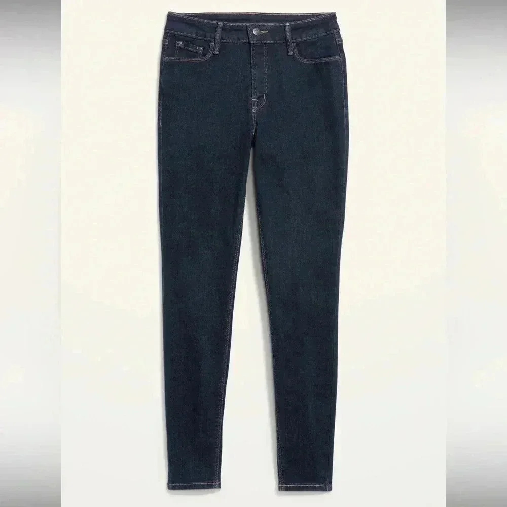 Old Navy High-Rise Super Skinny Ankle Jeans, Size 24, Deep Rinse